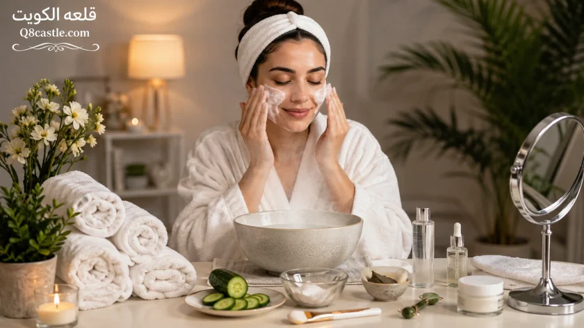 خطوات تنظيف البشرة في المنزل