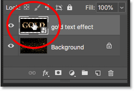 فتح الكائن الذكي لعرض مستند تأثير النص في Photoshop