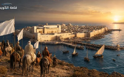 مدينة المهدية الفاطمية وفرسان كتامة والسفن على ساحل إفريقية | قلعه الكويت